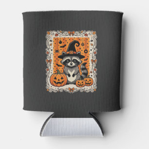 Gruseliger Waschbär Halloween-Kürbis-Design_1 Dosenkühler