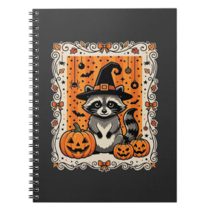 Gruseliger Waschbär Halloween-Kürbis-Design_1 Notizblock