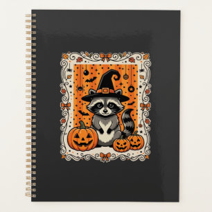 Gruseliger Waschbär Halloween-Kürbis-Design_1 Planer