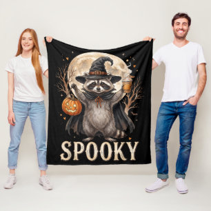 Gruseliger Waschbär Halloween Kürbisgewürz Fleecedecke