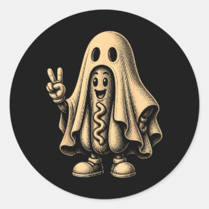 Gruseliger Weenie-Geist Hot Dog Halloween Humor De Runder Aufkleber