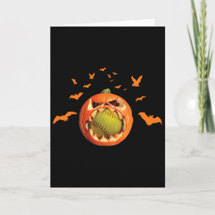 Gruseliger weicher Jack O'lantern-Kürbis Halloween Karte