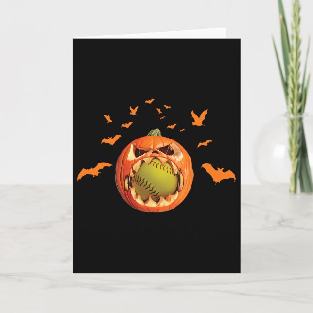 Gruseliger weicher Jack O'lantern-Kürbis Halloween Karte (Vorderseite)