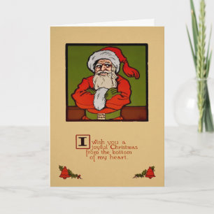 Gruseliger Weihnachtsmann Vintage Weihnachtskarte Feiertagskarte