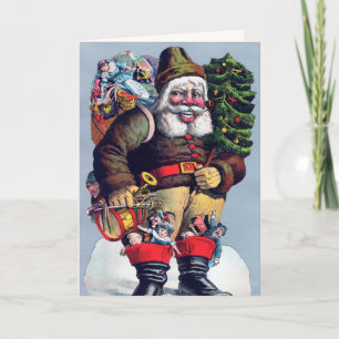 Gruseliger Weihnachtsmann-Weihnachtskarte Feiertagskarte