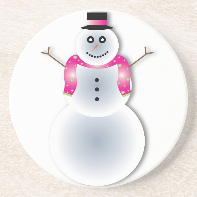 gruseliger Weihnachtsschneemann Getränkeuntersetzer (Vorne)