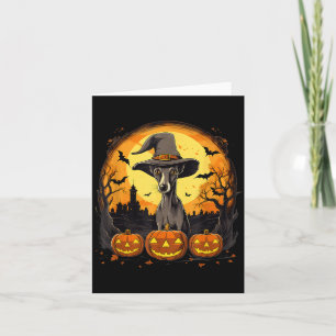 Gruseliger Whippet-Hund Hexe Halloween Karte