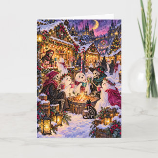 Gruseliger Wintermarkt-Geister & Skelette Creepmas Feiertagskarte