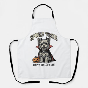 Gruseliger Yorkie Halloween-Hund Vintage-Shirt-Des Schürze