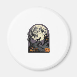 Gruseliger Ziegenmond Vintage Halloween Silhouette Magnet