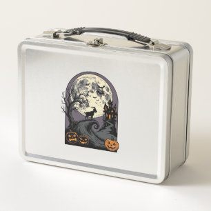 Gruseliger Ziegenmond Vintage-Halloween-Silhouette Metall Brotdose