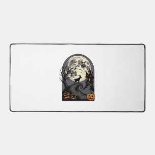 Gruseliger Ziegenmond Vintage Halloween Silhouette Schreibtischunterlage