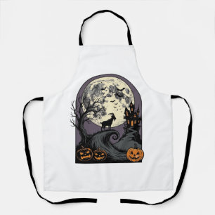 Gruseliger Ziegenmond Vintage Halloween Silhouette Schürze