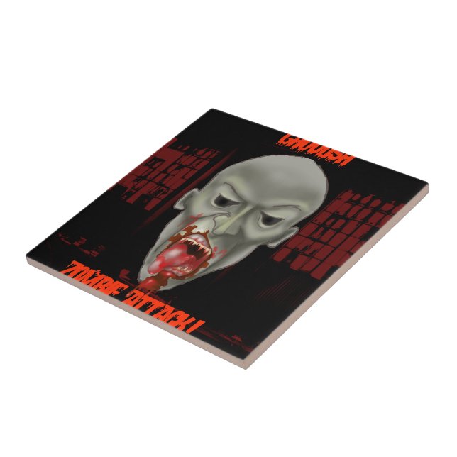 Gruseliger Zombie-Angriff Fliese (Seite)