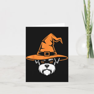 Gruseliger Zwergschnauzer-Hexenhut Halloween-Hund Karte