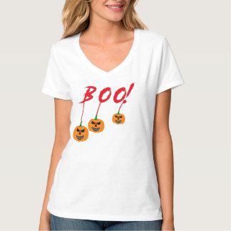 Gruseliges BOO Halloween-Hängende Kürbisse Typogra T-Shirt