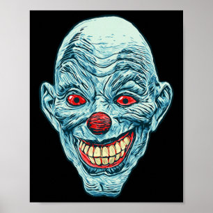 Gruseliges Clown-Gesicht Halloween Horror Grafik Poster