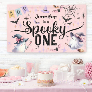 Gruseliges Ein Mädchen Süßer Geist Halloween 1. Ge Banner