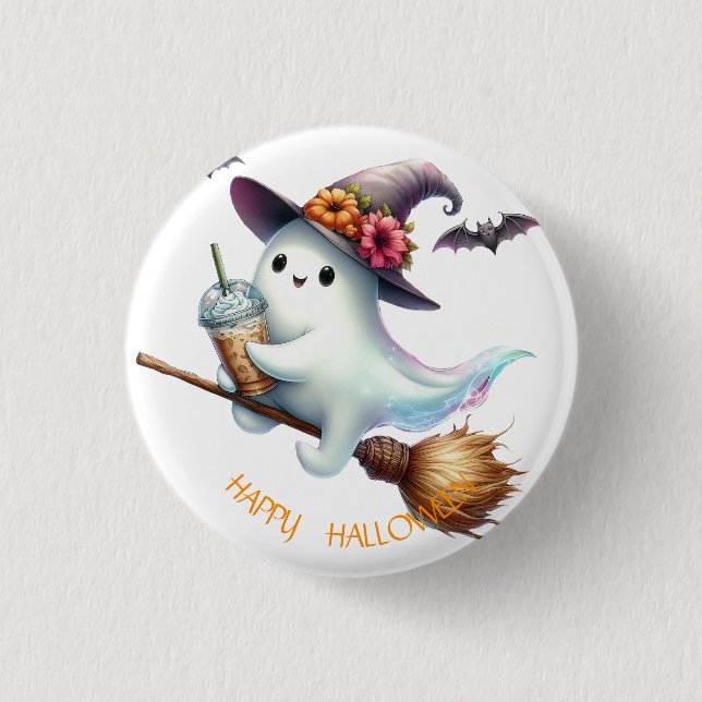 Gruseliges Frohes Halloween Button (Vorderseite)