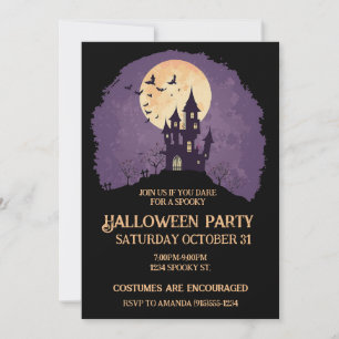 Gruseliges Gothic Spukhaus Halloween Einladung