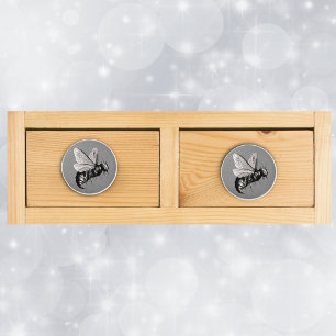 Gruseliges gotisches Bienen-Schädel-Flügel-Insek Keramikknauf