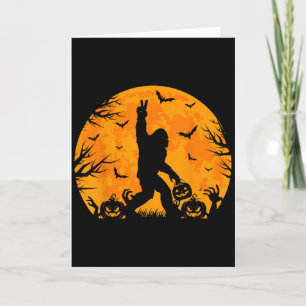 Gruseliges Halloween Bigfoot-Kürbis Lustiges Hallo Karte