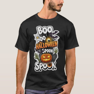 Gruseliges Halloween-Design mit Kürbissen, Flederm T-Shirt
