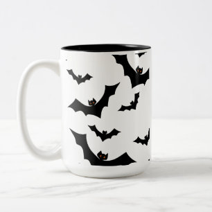 Gruseliges Halloween-Fledermäuse-Muster Ästhetisch Zweifarbige Tasse