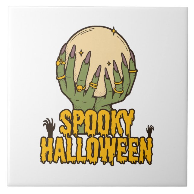 gruseliges Halloween Fliese (Vorderseite)