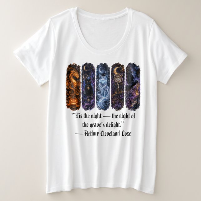 Gruseliges Halloween Große Größe T-Shirt (Design vorne)