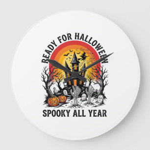 Gruseliges Halloween-Haus Vintage-Schreckliches Be Große Wanduhr