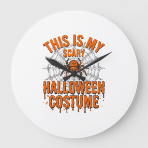 Gruseliges Halloween-Kostenetz Spinnennetz Vintage Große Wanduhr
