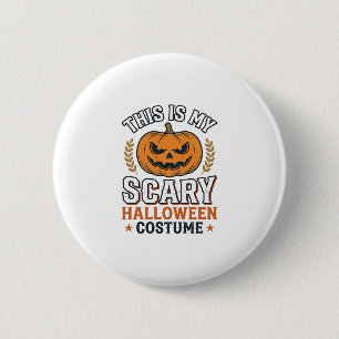 Gruseliges Halloween-Kostenüm Kürbis Vintage Vekto Button