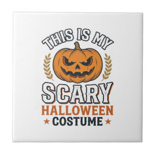 Gruseliges Halloween-Kostenüm Kürbis Vintage Vekto Fliese