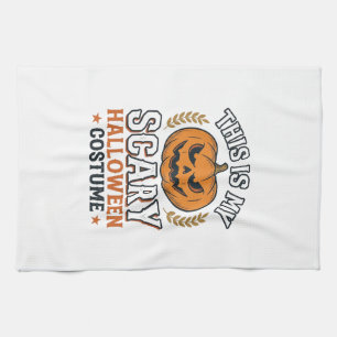 Gruseliges Halloween-Kostenüm Kürbis Vintage Vekto Geschirrtuch