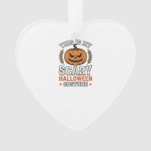 Gruseliges Halloween-Kostenüm Kürbis Vintage Vekto Ornament