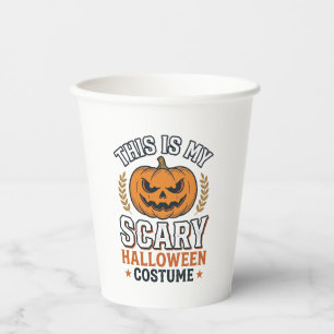 Gruseliges Halloween-Kostenüm Kürbis Vintage Vekto Pappbecher