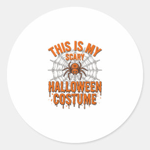 Gruseliges Halloween-Kostenum Spinngewebe Vintage- Runder Aufkleber