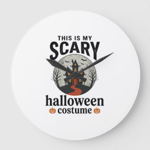 Gruseliges Halloween-Kostenüm Spukhaus Vektor-Desi Große Wanduhr