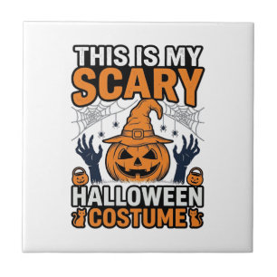 Gruseliges Halloween-Kostüm Kürbis Hexenhut Shirt_ Fliese