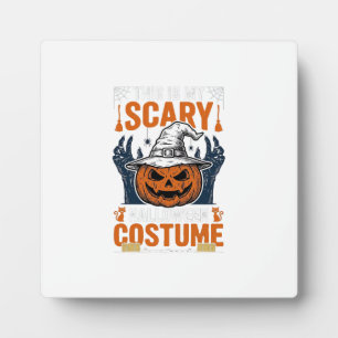 Gruseliges Halloween-Kostüm Kürbis Hexenhut Shirt_ Fotoplatte