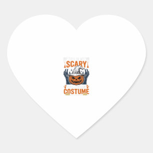 Gruseliges Halloween-Kostüm Kürbis Hexenhut Shirt_ Herz-Aufkleber