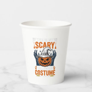 Gruseliges Halloween-Kostüm Kürbis Hexenhut Shirt_ Pappbecher