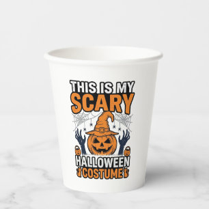 Gruseliges Halloween-Kostüm Kürbis Hexenhut Shirt_ Pappbecher