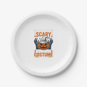 Gruseliges Halloween-Kostüm Kürbis Hexenhut Shirt_ Pappteller