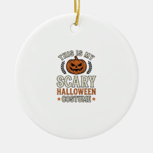 Gruseliges Halloween-Kostüm-Kürbis-Vintage-Shirt-D Keramik Ornament