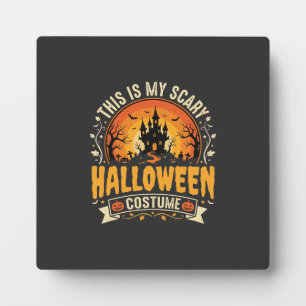 Gruseliges Halloween-Kostüm-Vektordesign Fotoplatte