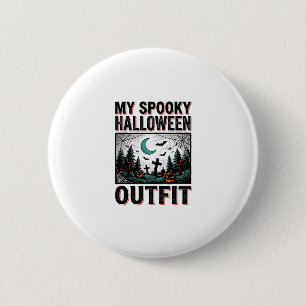 Gruseliges Halloween-Kostüm Vintage-Friedhof-T-Shi Button
