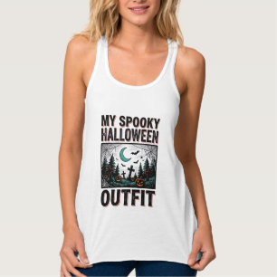 Gruseliges Halloween-Kostüm Vintage-Friedhof-T-Shi Tank Top
