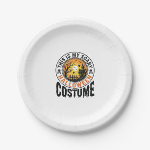 Gruseliges Halloween-Kostüm Vintage Gravur Shirt D Pappteller